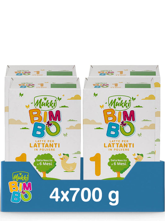 Mukki Bimbo 1 - Latte per lattanti in polvere 700 g - 4 confezioni