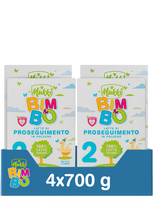 Mukki Bimbo 2 - Latte di proseguimento in polvere 700 g - 4 confezioni