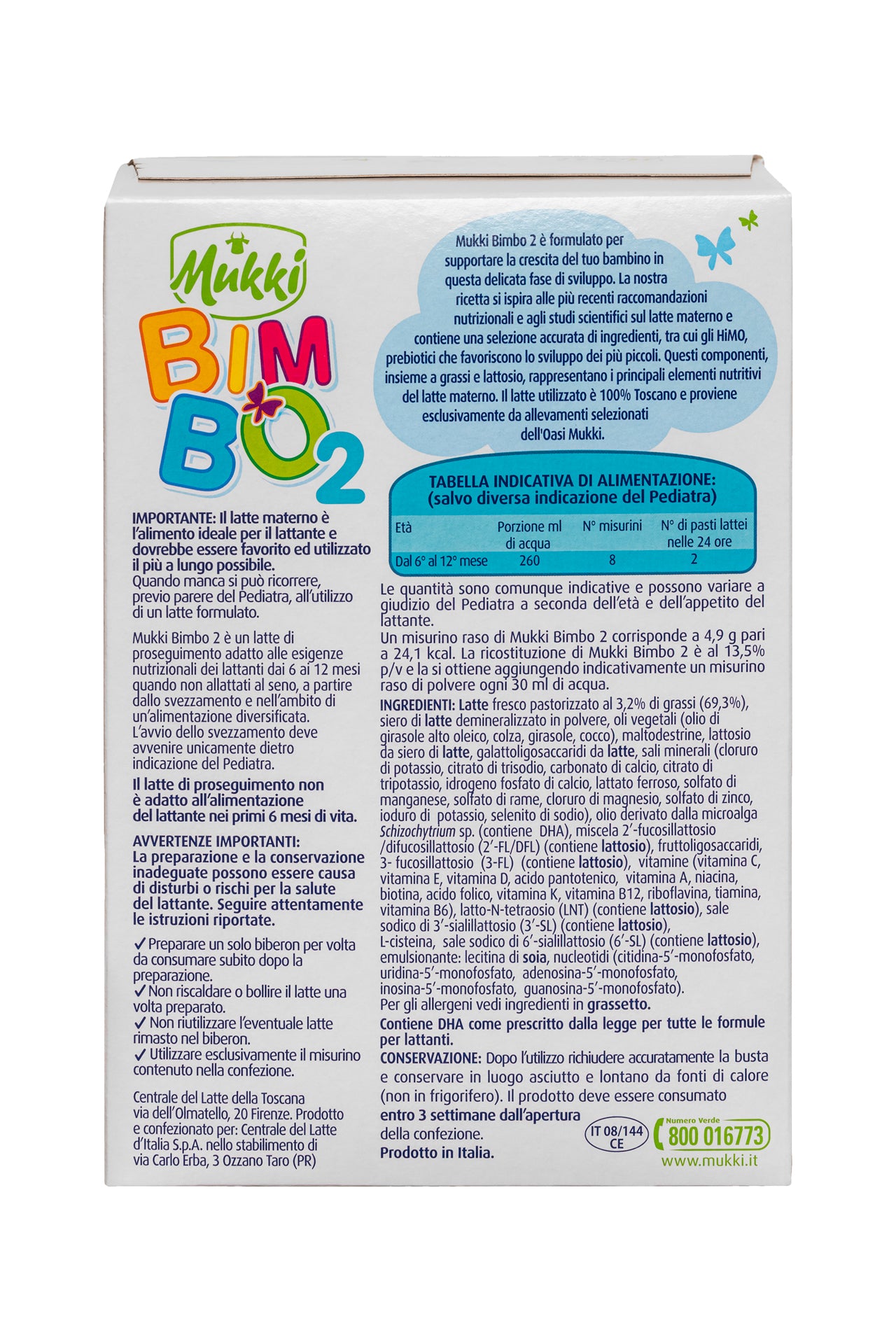 Mukki Bimbo 2 - Latte di proseguimento in polvere 700 g - 4 confezioni